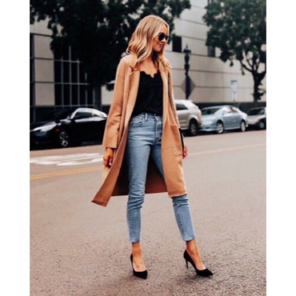 Joan Vass Tan Cardigan